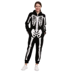 Halloweeni kost&uuml;&uuml;m Helendav luukere tr&uuml;kiga Pere sobivad pidžaamad Kapuutsiga Pikkade varrukatega XXL black
