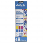 Coffret - Peinture pour tissus clairs - Tie & Dye - P&eacute;b&eacute;o - Setacolor - 6 pots