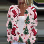 Naiste moe j&otilde;ulutr&uuml;kiga pikkade varrukatega kootud kardiganist n&ouml;&ouml;bist sulejope XXXXL