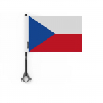 Drapeau - Tch&eacute;quie - 14 x 21 cm - 10 t&uuml;kki - Pol&uuml;ester - Mat en Plastique