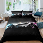 V&otilde;idus&otilde;iduauto kuninganna tekikott Cool Speed ​​Racing voodipesukomplekt teismelistele meestele must sportauto tekikate Pol&uuml;esterist tekikott EU single(135x200cm)