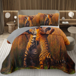 Tiigri tepitud komplekt Twin King suurus Metsloom Tiiger Voodikate T&auml;iskasvanud Naistele Metsloomade Prindiga Voodipesu L&auml;&auml;ne Talumaja Tekikomplekt EU Single 135x200cm