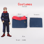 Jujutsu Kaisen Itadori Yuji Cosplay Kost&uuml;&uuml;mid S&auml;rk P&uuml;ksid Lastele Halloweeni Peo Anime &Uuml;likonna Komplekt Karnevali Maskeraadi Peo Parukakomplekt S