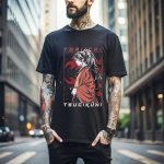 100% puuvillased TOPID UNISEX T-S&Auml;RGID MEESTELE NAISTELE Demon Slayer Yoriichi Tsugikuni anime T-s&auml;rk kingitus Unisex must s&auml;rk 155 XL must