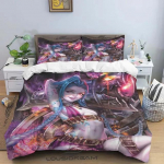 Joonisfilm Jinx Arcane: League of Legends Voodipesukomplekt King Twin Double Laps 3-osaline Mikrokiud v&otilde;i Pol&uuml;ester Tekikottide Komplekt US Twin(172x218cm)