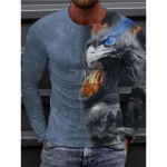 3D Tiger Print pikkade varrukatega T-s&auml;rk kevadine ja s&uuml;gisene meeste igap&auml;evane vabaaja pikkade varrukatega top Urban Street Fashion pikkade varrukatega T-s&auml;rk S