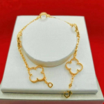 K&otilde;rgekvaliteediline viie &otilde;iega k&auml;ev&otilde;ru kahepoolne V-kullaga neljak&auml;paline ristik &otilde;rn k&auml;ev&otilde;ru naistele 18k plaadiga naturaalse valge p&auml;rlmutteriga k&auml;ev&otilde;ru