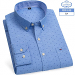 S-6XL Oxford s&auml;rgid meestele Pikkade varrukatega Puuvillane &Uuml;hev&auml;rviline Triibuline Vabaaja Tikitud Hobune Streetwear &Auml;ri Lihtne Kontor 6XL 42