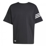 Adidas Originals Neuclassics L&otilde;tv l&otilde;ige &Uuml;mmargune kaelus Mugav pehme l&uuml;hikeste varrukatega T-s&auml;rk Meeste topid Must JC9935 M