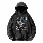 Anime Tokitou Muichirou Huppar Demon Slayer Iguro Obanai Dressipluus Naistele Meestele R&otilde;ivad Pikkade Varrukatega Streetwear Pesitud Puuvillased Topid S must