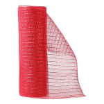 Christmas Mesh Ribbon 10 Inch x 10 Yards Red/Red White Stripe Metallic Foil Mesh Ribbon Roll for Wreaths Swags Crafts Christmas Tree Holiday Home