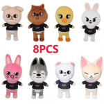 70stiilis Skzoo pl&uuml;&uuml;sist v&otilde;tmehoidja Kawaii Skzoo v&otilde;tmehoidja Stay pl&uuml;&uuml;sist multikas topisloomnukk Kawaii m&auml;nguasjad toadekoratsioon laste kingitus 8pcs