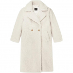 UGG Gertrude Pikk karvane mantel &Uuml;hev&auml;rviline Rev&auml;&auml;riga Kahe n&ouml;&ouml;pidega Liibuv Pikkade varrukatega Keskmise pikkusega mantel Naiste mantlid Valge 1120631-WHITE XXS