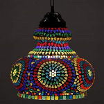 Surahi-kujuline suur klaasist mosaiigist rippvalgusti elu- ja kodukaunistamiseks T&uuml;rgi lamp