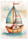 Plakat lapsele paat laev 21x29,7 cm A4