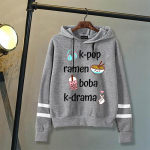 K-POP Ramen Boba K-draama Tr&uuml;kitud Hupparid Naistele Meestele S&uuml;gis Ja Talv Harajuku Dressipluus Vabaaja Pullover Topid S