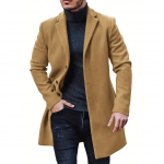 S&uuml;gis Talv Meeste Villane Mantel Rev&auml;&auml;riga Pikkade Varrukatega Jakk &Uuml;herealine Keskmise Pikkusega &Auml;ri Trench Pealisr&otilde;ivad &Uuml;hev&auml;rvilised Tolmukindel Pealisr&otilde;ivad XXXL khaki