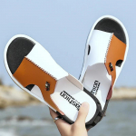 Meeste suvesandaalid originaal nahast mugavad libisevad vabaaja sandaalid Moodsad meeste sussid Zapatillas Hombregh4 38