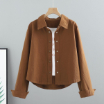 L&uuml;hike Naiste Puuvillane Denim Jakk Kevad S&uuml;gis Naiselik Korea L&otilde;ige Joker Mantel Pikkade Varrukatega S&auml;rk Kauboi &Uuml;leriided XXXL khaki