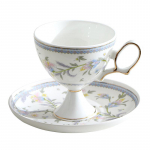 Prantsuse &otilde;ukonna reljeefne lille- ja viinamarjav&auml;&auml;tidega kohvitass alustassiga retro k&otilde;rge v&auml;&auml;rtusega Phnom Penh luuporcelain kruus keraamiline restorani teetass 260ml