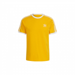 Adidas Originals triibuline br&auml;ndilogo &uuml;mmarguse kaelusega l&uuml;hikeste varrukatega T-s&auml;rk Meeste Topid Kollane HK7278 XL