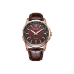 Citizen Eco-Drive Maailmaajaga Safiir Nahkrihmaga Meeste K&auml;ekell BX1009-10X punane
