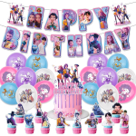 Kpop Deemoni S&uuml;nnip&auml;evapeo Kaunistus K&uuml;ttide Grupi S&uuml;nnip&auml;evapeo Tarvikud Huntrix Kpop Anime Koogitopper &Otilde;hupallid Rippuv Lipp One Size blue
