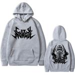 R&auml;ppar Zillakami Sosmula City Morgue Kahepoolse tr&uuml;kiga kapuutsiga pusa Skeletigraafikaga pusa Meestele Naistele Suurem&otilde;&otilde;tmeline Hip Hop kapuutsiga pusa M white