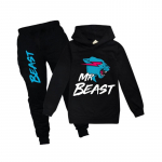 Laste Mr Beast Jumper Pullover Topid P&uuml;kstega P&uuml;ksid Komplektid 130cm must