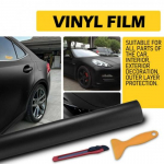 59IN Matte 11.8IN Black Vinyl Wrap Roll Car Sticker Film Decal tools Auto