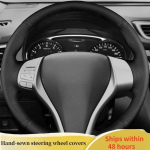 Car Steering Wheel Cover For Nissan Teana Altima X-Trail Qashqai Pulsar 2013-2018 ized DIY Original Steering Wheel Braid Red Blue Thread