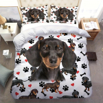 Armas taksikoeraga tr&uuml;kitud voodipesukomplekt - 2/3 tk tekikott (1 tekikott + 1/2 padjap&uuml;&uuml;ri, ilma sisuta) Magamistoa jaoks Duvet Cover Set&EU Single(135x200cm)