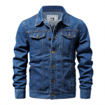 Kevadine puuvillane teksajakk Meeste vabaaja massiivsed &uuml;herealised teksad jakk Meeste mood Slim Fit kvaliteetsed meeste jakid 5XL tumesinine v&auml;rv