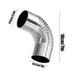 90-kraadine pliiditoru p&otilde;lv Roostevabast terasest korstna &uuml;hendusosa puupliidile kaminasse Kuumakindel V&auml;litingimustes telkimiseks ja aeda