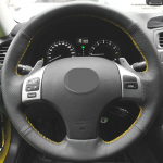 Hand-Stitched Non-Slip Carbon Fiber black Leather Car Steering Wheel Cover For Lexus IS250 IS300 ES250 2006-2011 3