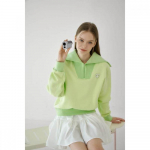 Goxo Smile Heart Sailor Collar Fleece Sweatshirt Lime M (55 class-66 class)