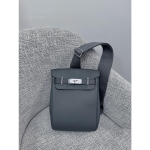Litsimustriga rinnakott unisex ado nahast messenger-kott togo esimese kihi veisenahast t&ouml;&ouml;les&otilde;itja &otilde;lakott-seljakott 27*18*8cm gray