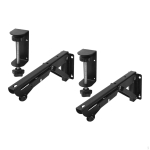 2Pcs Keyboard Tray Brackets for under Desk - Adjustable Height Extension Shelf Computer Clamp 12.5x4.3cm black