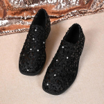 Mustade litritega naiste mokassiinid Slip-on keskmise kontsaga kingad Moodsad vabaaja Mary Janes S&uuml;gisesed mitmek&uuml;lgsed naiste kingad Zapatos De Mujer 35 must