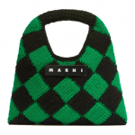 Marni Market T&auml;hekiri Geomeetriline Muster Akr&uuml;&uuml;lkootud Ja Nahast Kandekott Mini Naiste K&auml;ekotid Roheline Must SHMH0050A0FW305CHV99 Basic Set (Bag+Dust Bag)