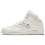Anta Textile, Synthetic Leather Comfortable Cushioning, Wear Resistant High top Skateboard Shoes Men's Ivory White 912348087-1 44.5