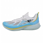 Li Ning SONIC 12 PE Version Cushioning, Wear Resistant Low top Basketball Shoes Men's White Blue ABAU019-24 45