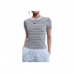 Nike Sportswear Chill Knit Moodne Mugav Lihtne L&uuml;hikeste Varrukate Tavaline T-s&auml;rk Naiste topid Must Valge HF9525-100 S