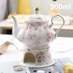 800ML Euroopa keraamiline teekann ja teesoojendaja Inglise p&auml;rastl&otilde;unase tee komplekt K&otilde;rgekvaliteediline portselanist kohvipott kuumakindel veekeetja pott