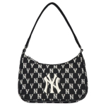 MLB Monogrammi seeria Vintage lilleline tr&uuml;kk NY Yankeesi kaenlakott Mahjongikott Kandekott Naiste kotid Must Valge 3ABQS012N-50BKS Without Gift Box