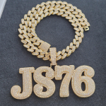 Isikup&auml;rastatud kohandatud kahekihiline t&auml;hependant numbriga kaelakee j&auml;ine baguette CZ kett Hip Hop s&otilde;naga ehted nimesilt No Chain&Gold black