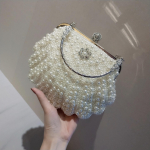 Naiste pulmakott ja k&auml;ekott Elegantne &otilde;htupeokott Sidurid White Shell Pochette Mariage Sac Femme Beaded Clutch Bag Sac 22X18cm helekollane v&auml;rv