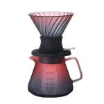 2024 Uus 600 ml Immersion Dripper L&uuml;litiga Klaasist Pour Over Kohvimasin, V-kujuline Tilguti Kohvitilguti ja Filtrid, Mahutab 3-4 Tassi black