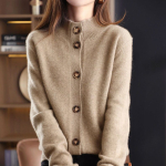 Elegantne kuduv kardigan naiste vintage luksusliku disainiga talvekampsun Harajuku Trend avara n&ouml;&ouml;biga Suurem&otilde;&otilde;tmeline vabaaja massiivne pullover S kaamel