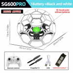 Originaal SG600 MAX 2.4G RC V&otilde;idus&otilde;idu Jalgpalli Droon 3D T&auml;ielik Kaitse Surve K&otilde;rgus Harjadeta Kaugjuhtimispuldiga Neljarootoriline Undamine Lastele T&auml;iskasvanutele Brush motor+1 battery valge